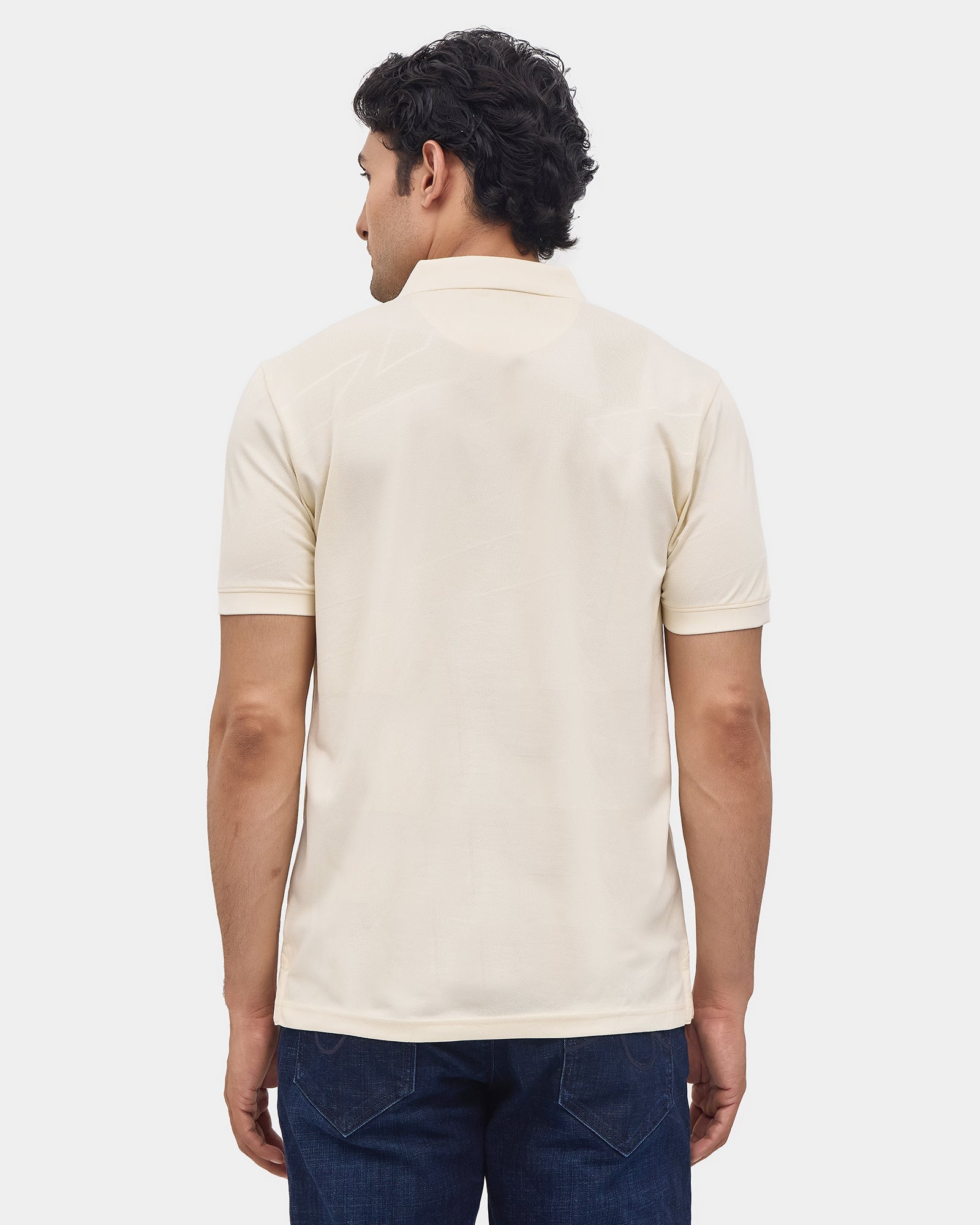 Powder Yellow Textured Polo - Seo