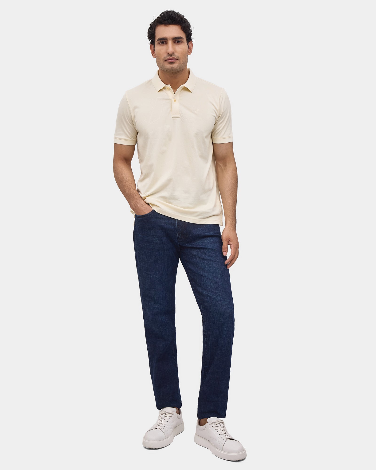 Powder Yellow Textured Polo - Seo