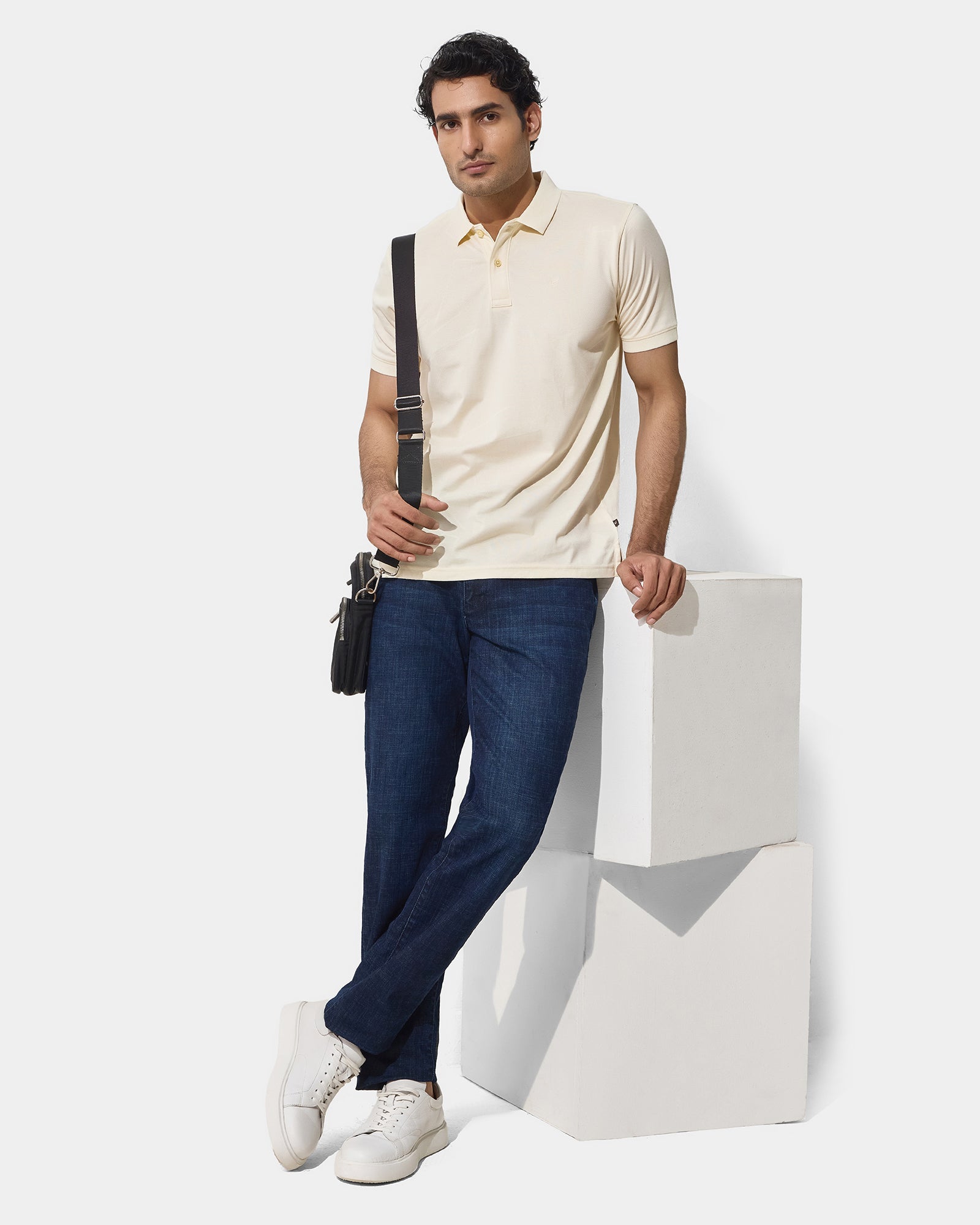 Powder Yellow Textured Polo - Seo
