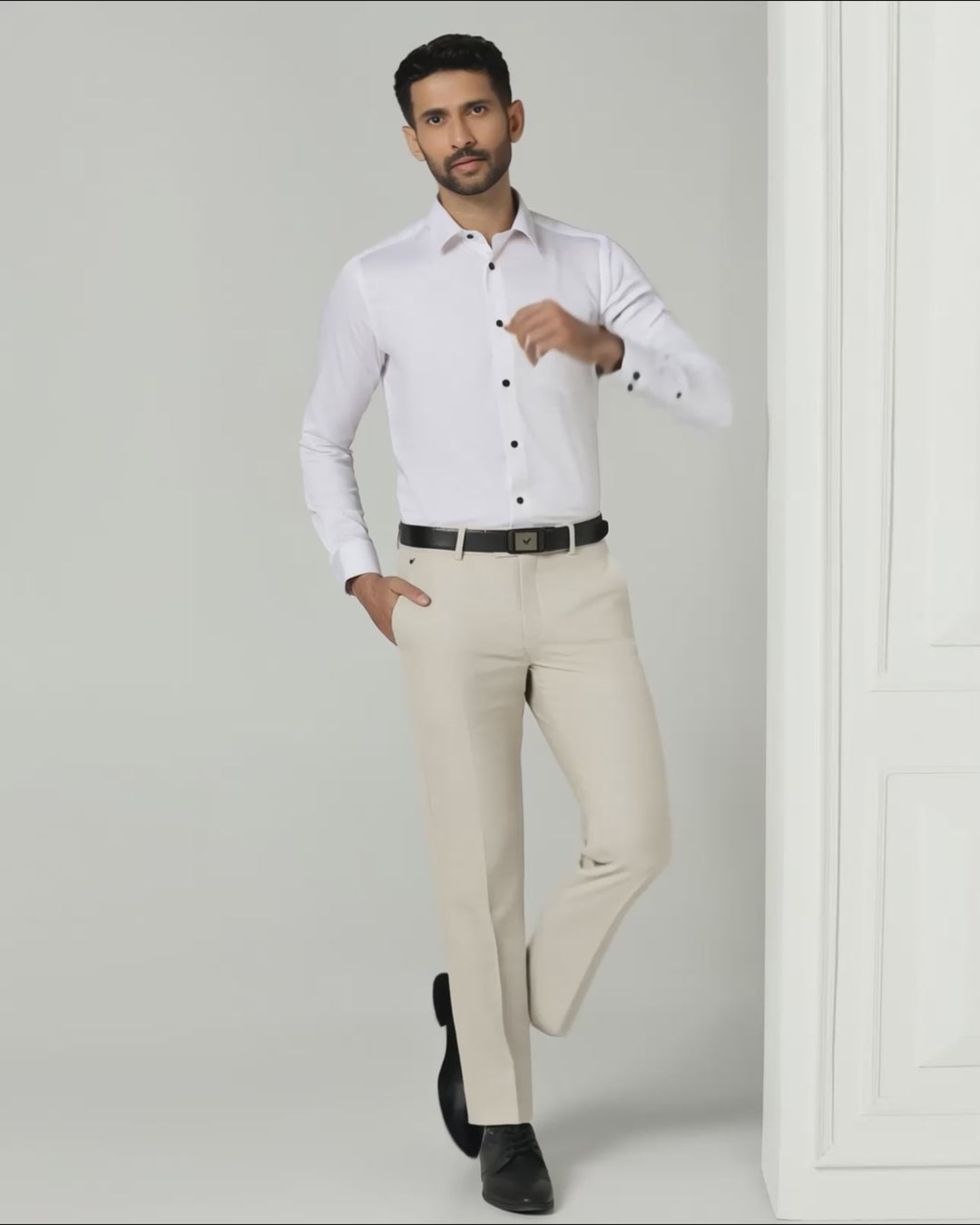 White Non Iron Solid Shirt - Sailor