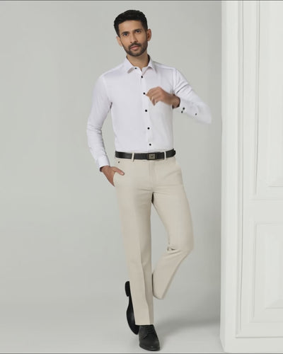 White Non Iron Solid Shirt - Sailor