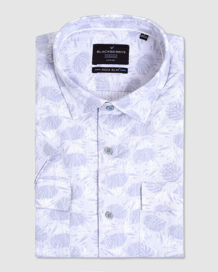 Formal Half Sleeve Grey Printed Shirt - Fritz