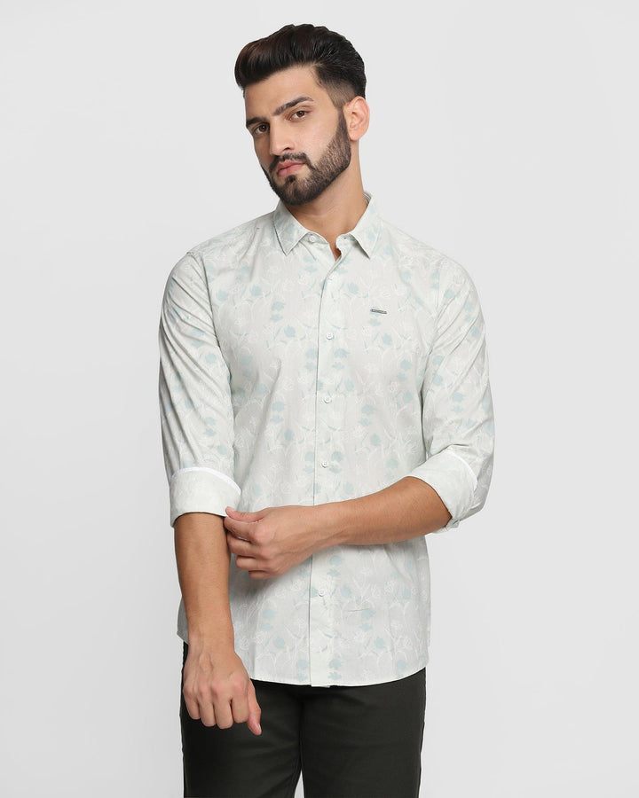 Casual Aqua Printed Shirt - Cole