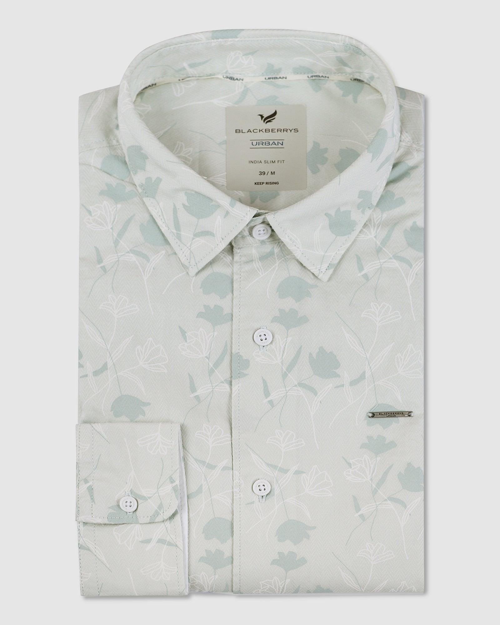 Casual Aqua Printed Shirt - Cole