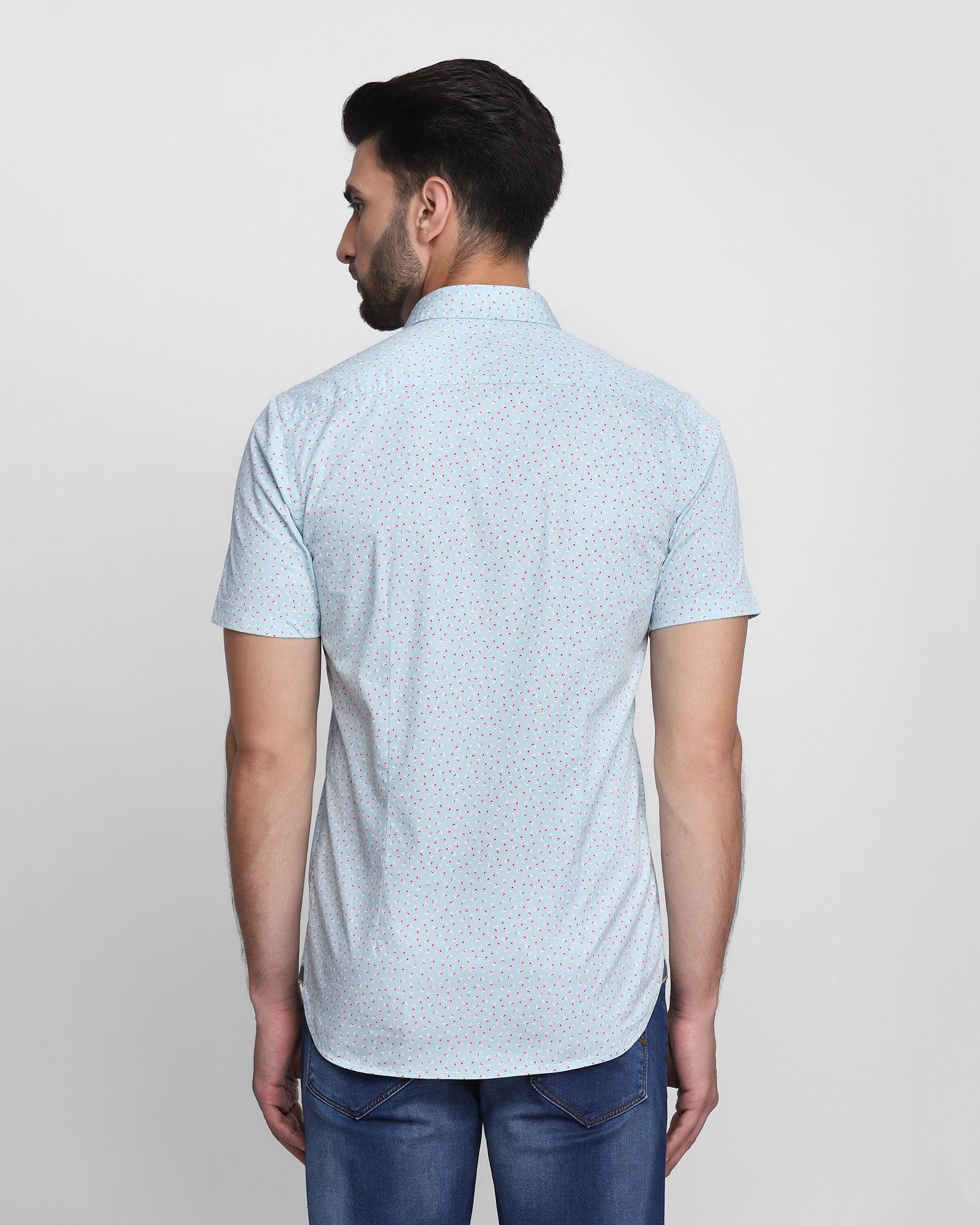 Casual Aqua Printed Shirt - Lingo