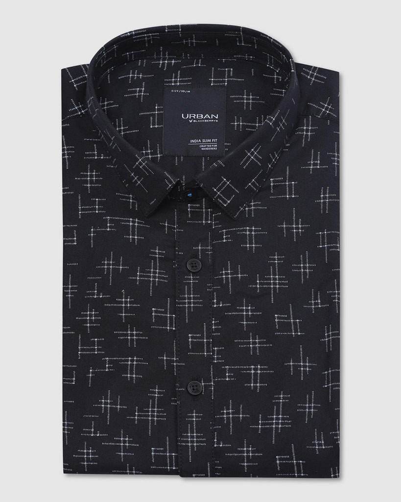 Casual Black Printed Shirt - Kortis