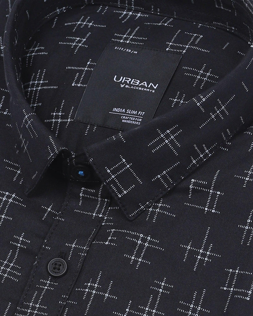 Casual Black Printed Shirt - Kortis