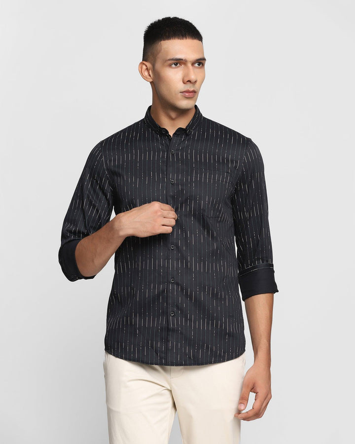 Casual Black Printed Shirt - Saleen