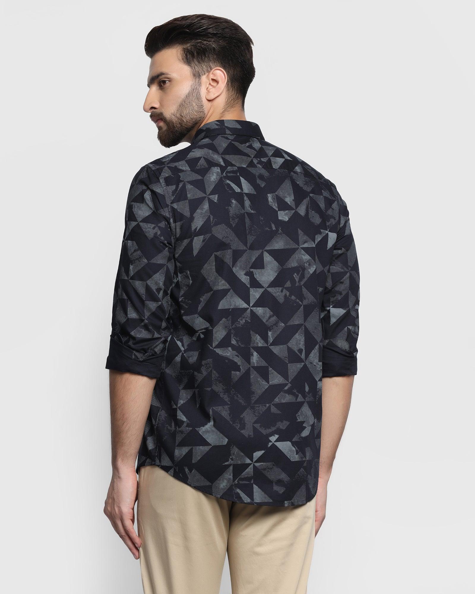 Printed Casual Shirt In Black (Sherry) - Blackberrys