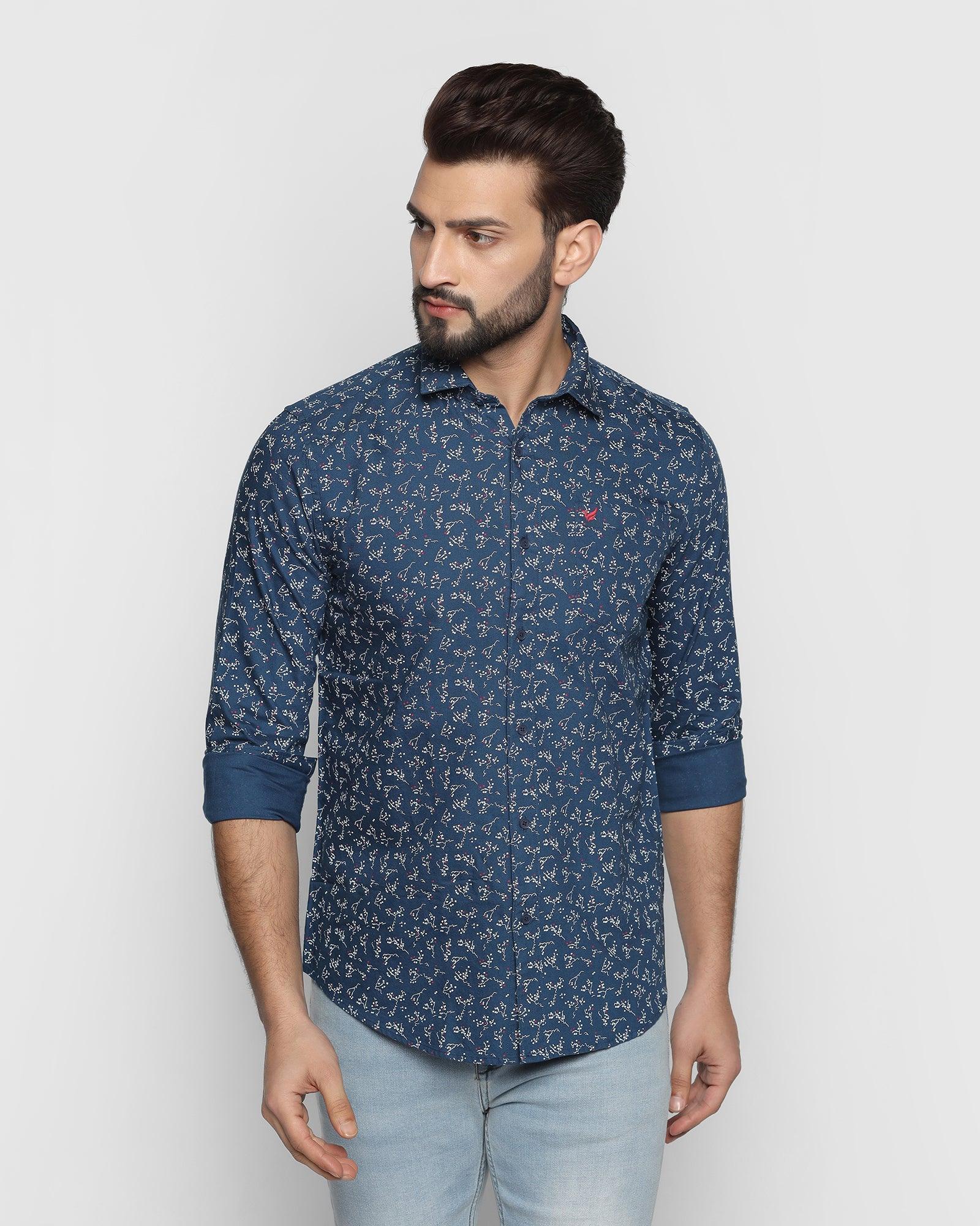 Casual Blue Printed Shirt - Filo