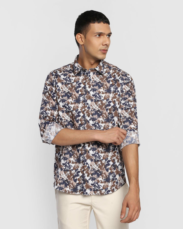 Casual Brown Printed Shirt - Deck