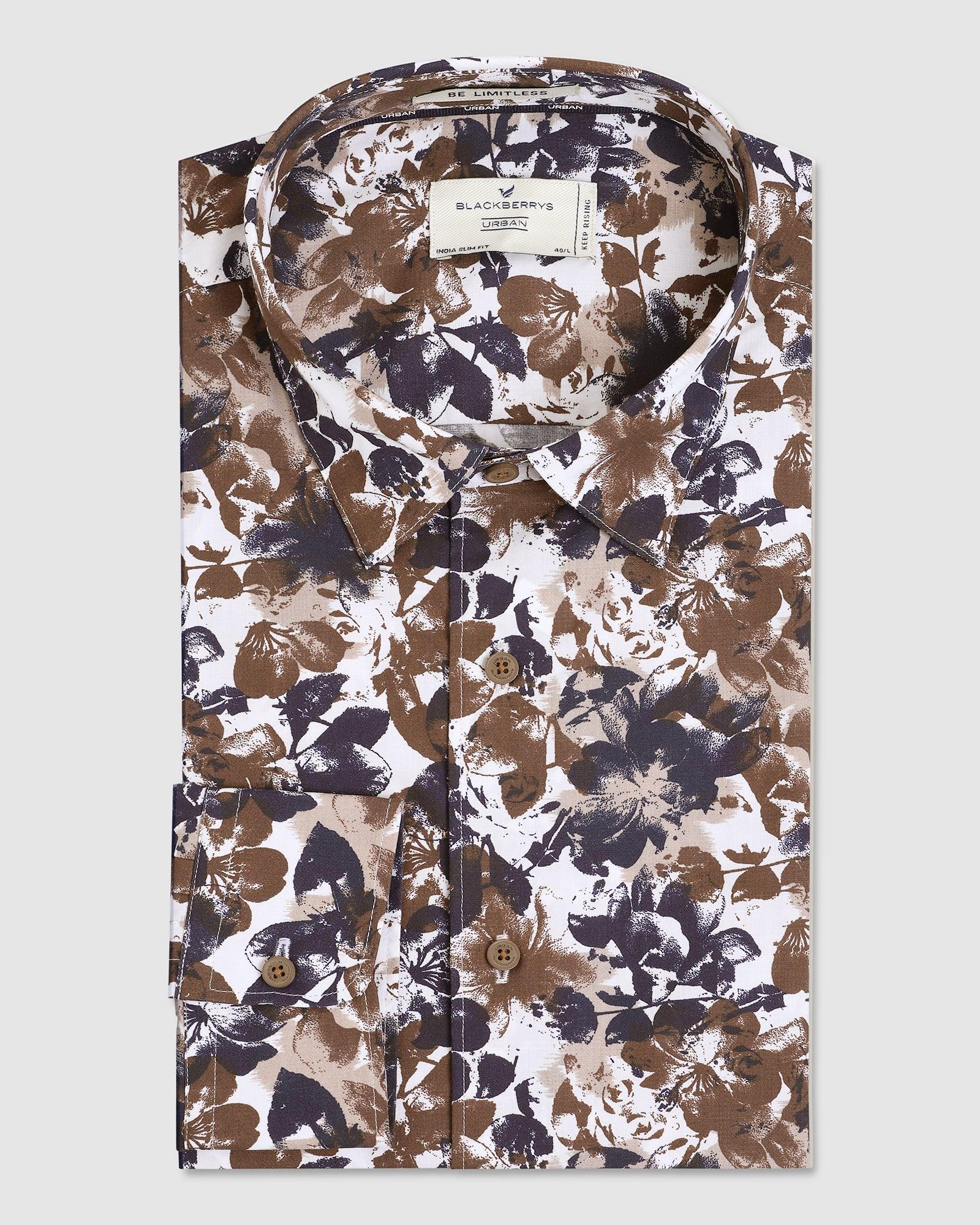 Casual Brown Printed Shirt - Deck