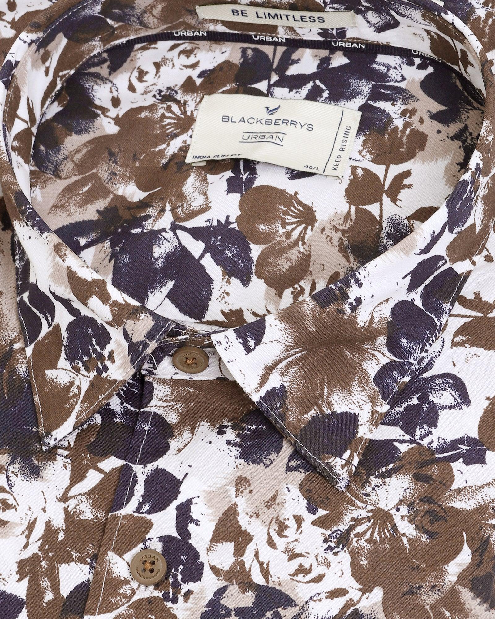 Casual Brown Printed Shirt - Deck