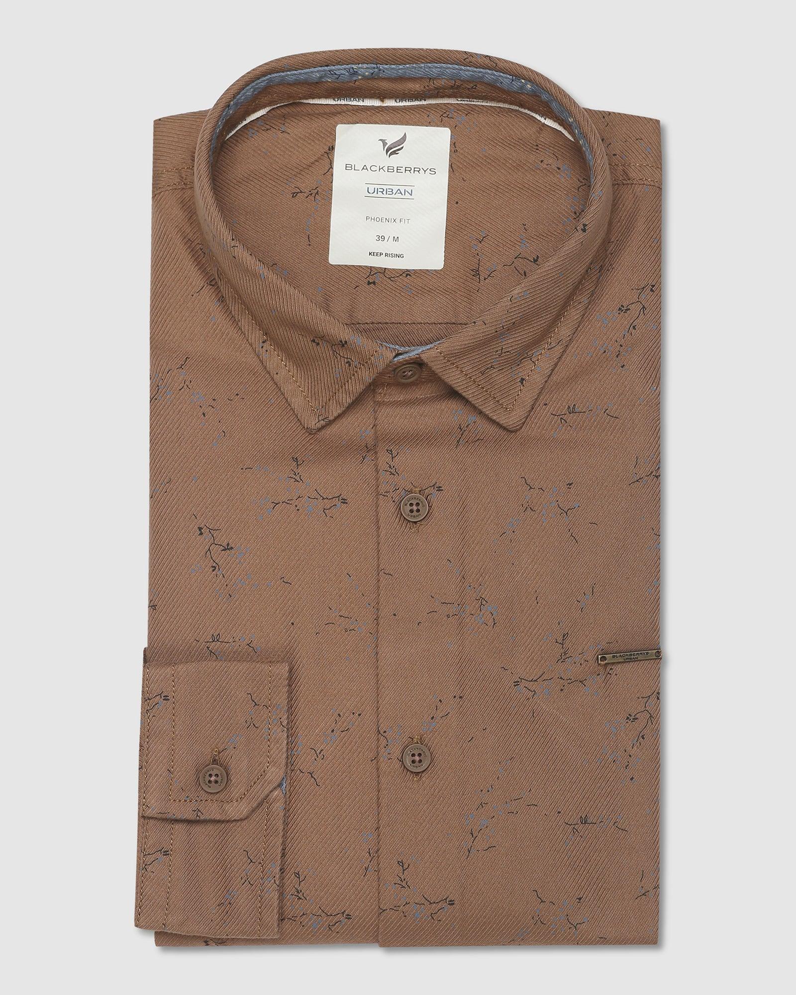 Casual Brown Printed Shirt - Yang