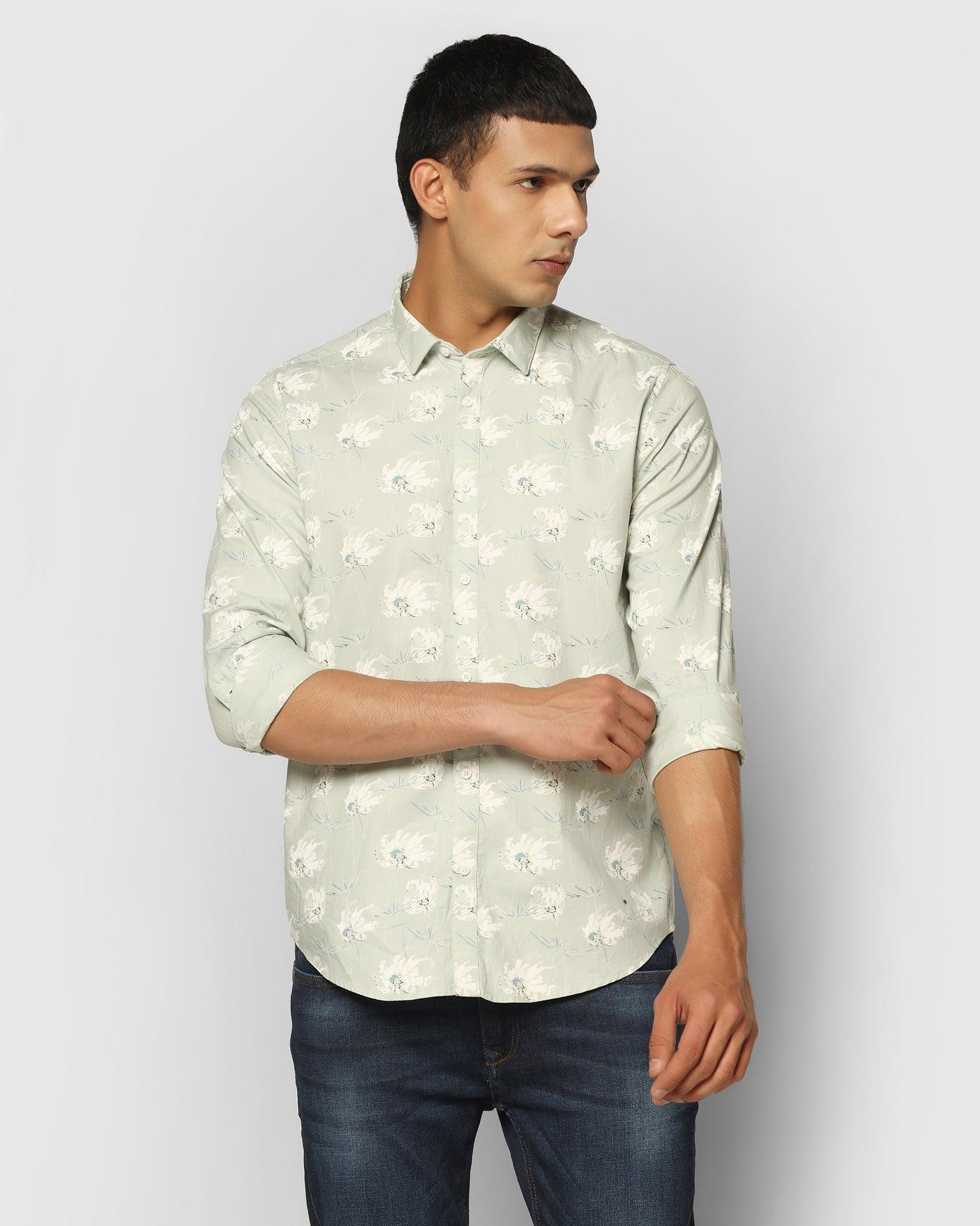 Printed Casual Shirt In Mint (Linz) - Blackberrys