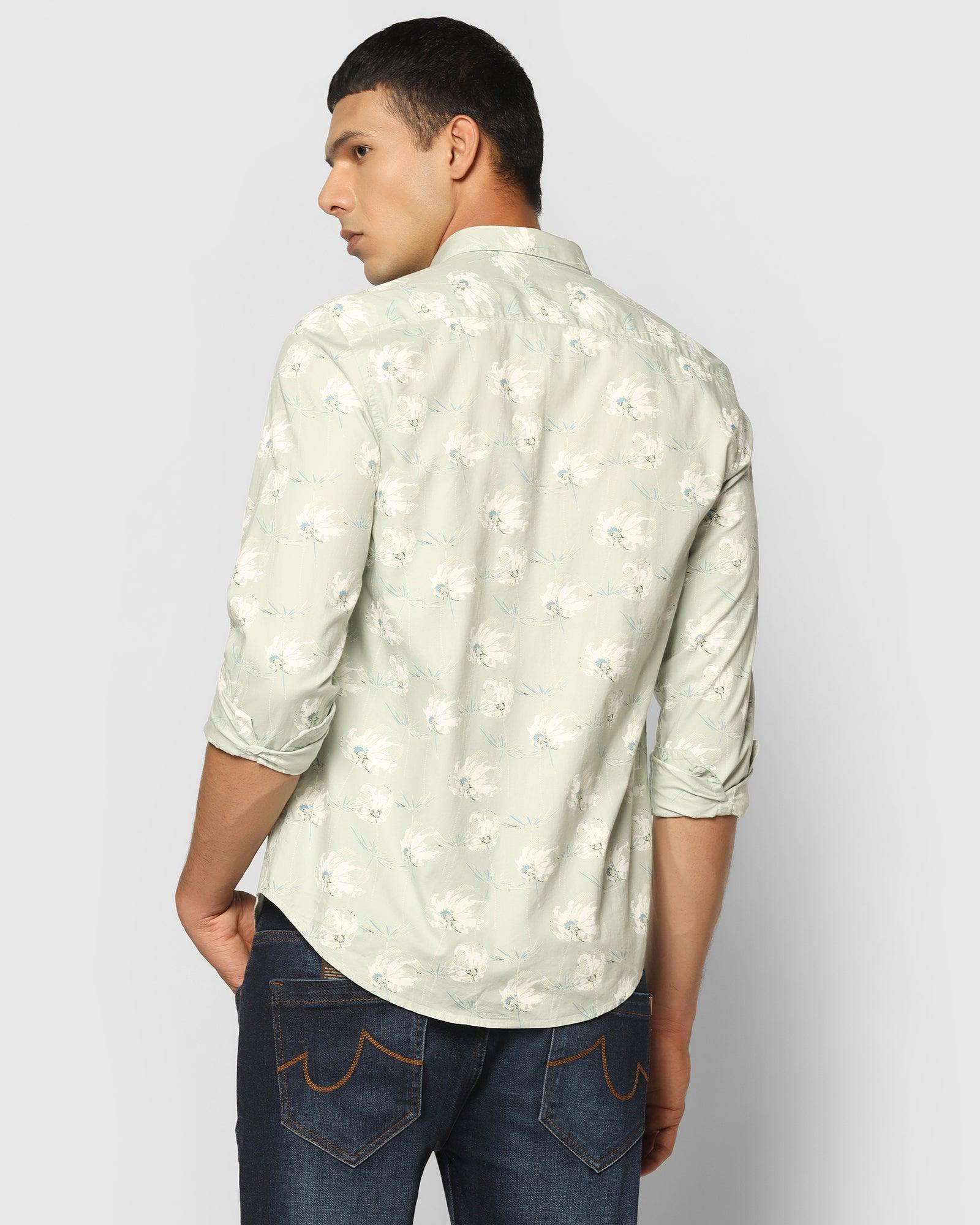 Printed Casual Shirt In Mint (Linz) - Blackberrys