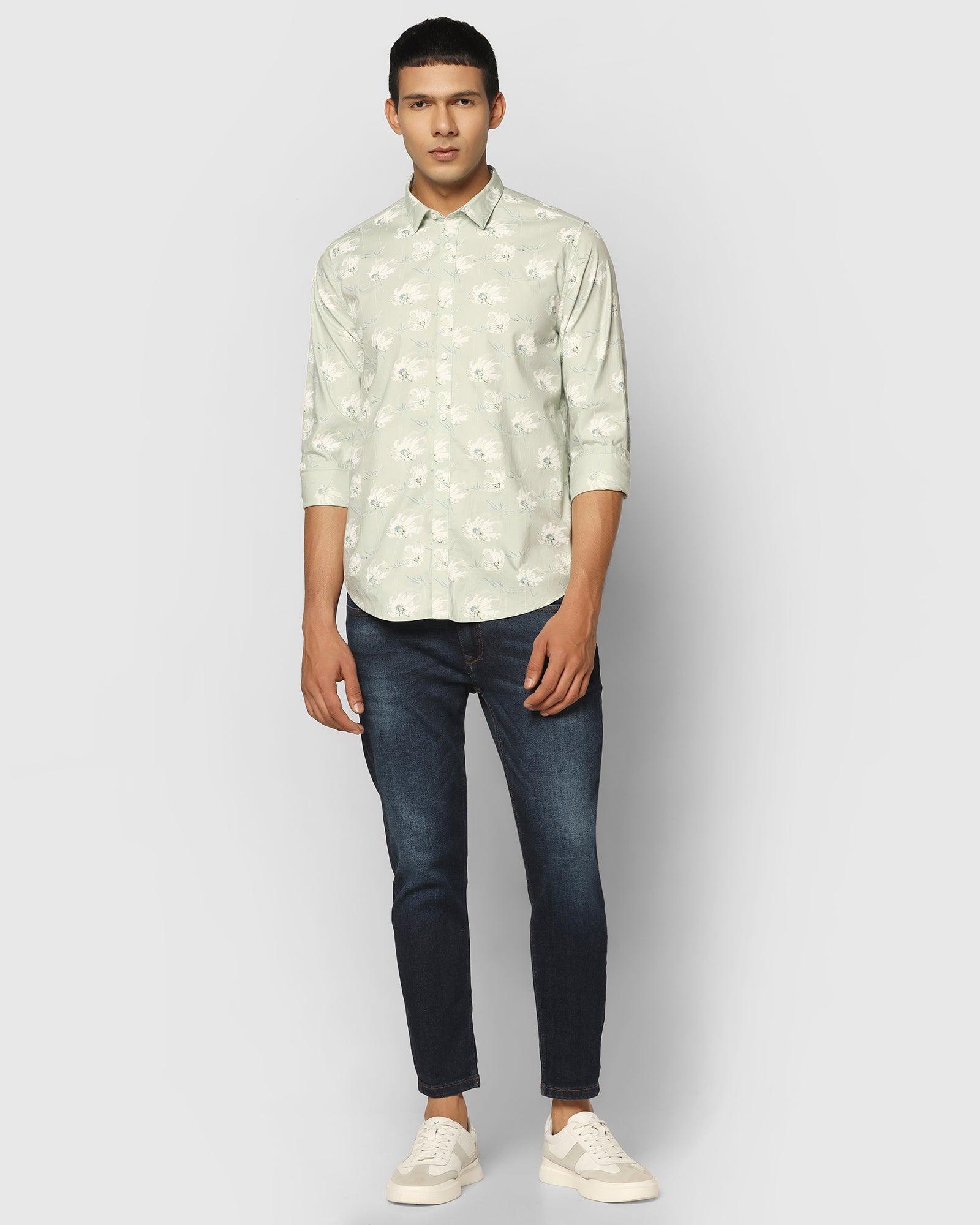 Printed Casual Shirt In Mint (Linz) - Blackberrys