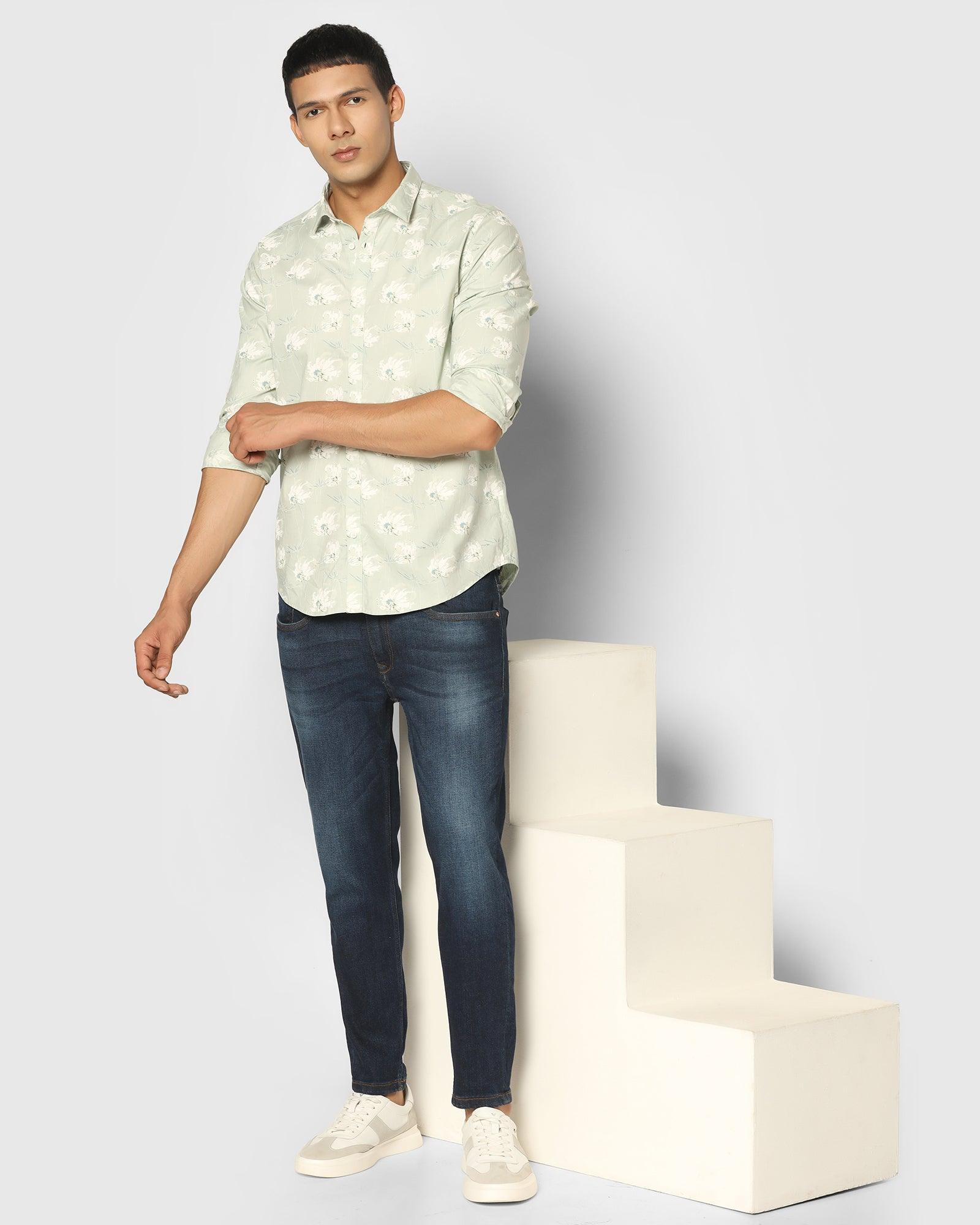 Printed Casual Shirt In Mint (Linz) - Blackberrys