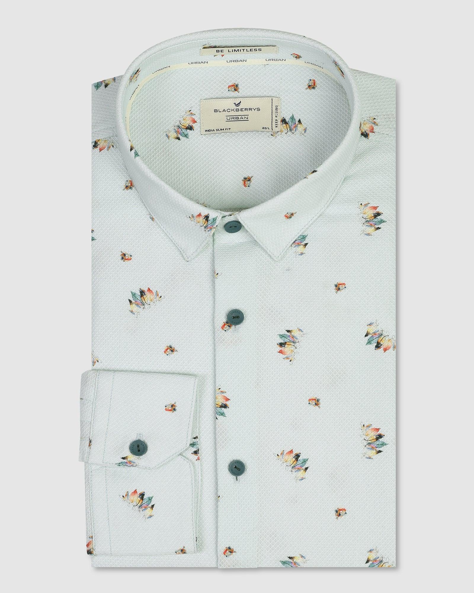 Casual Mint Printed Shirt - Ross