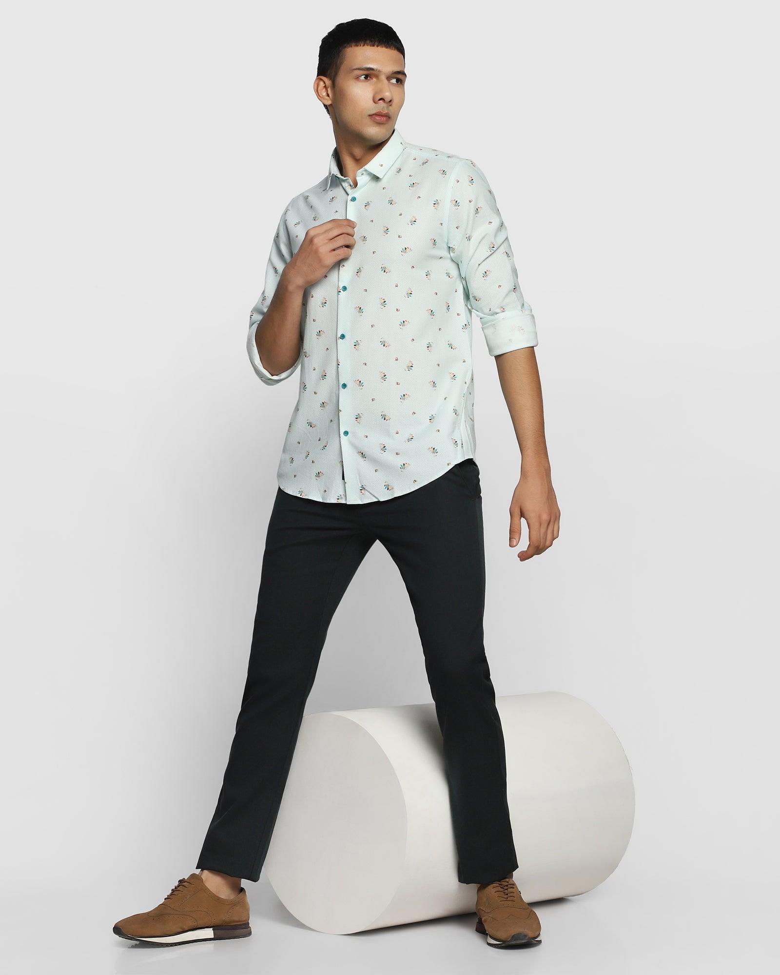 Casual Mint Printed Shirt - Ross