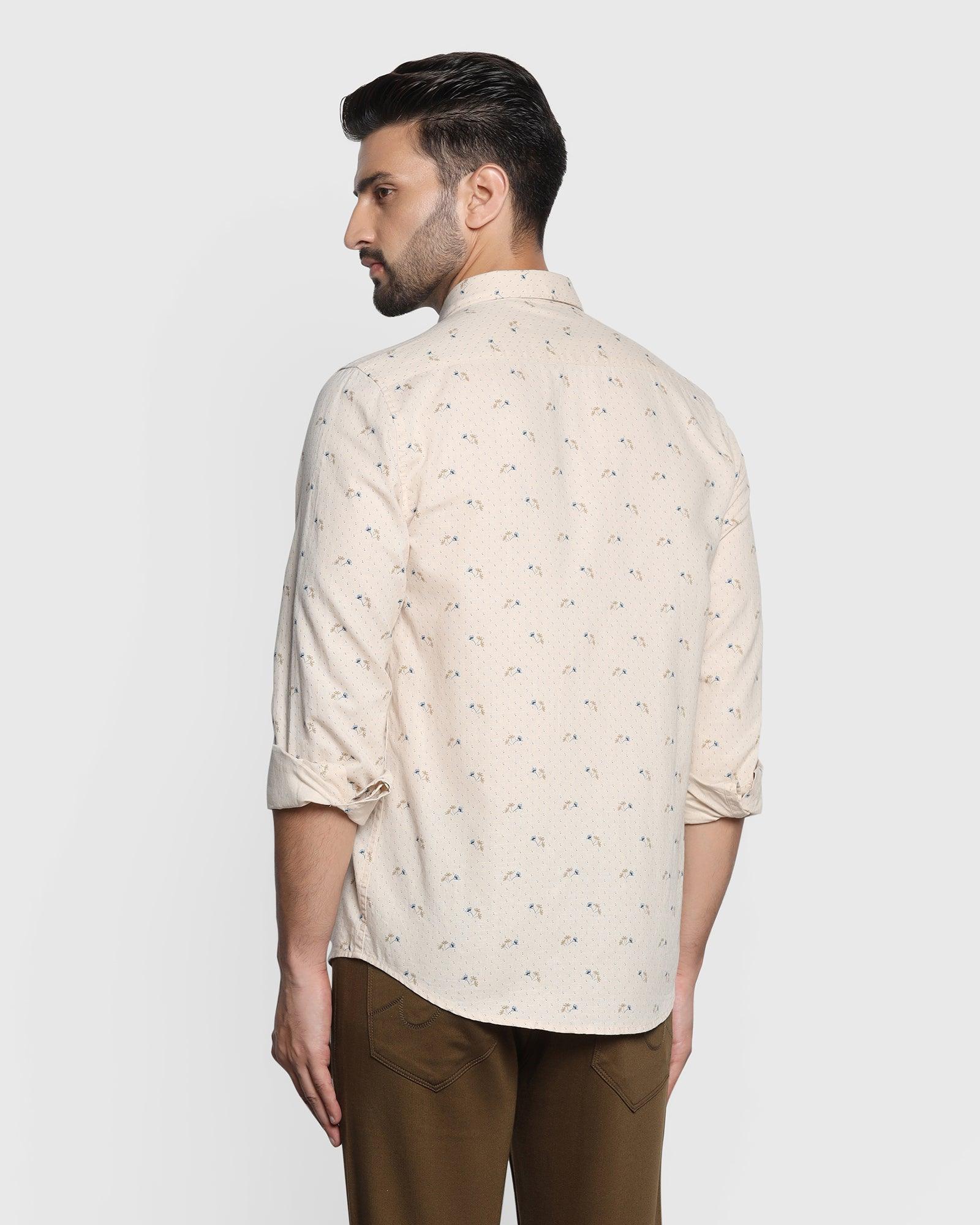 Linen Casual Natural Printed Shirt - Feng