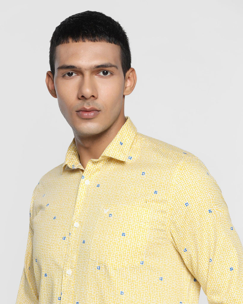 Casual Ochre Printed Shirt - Olly