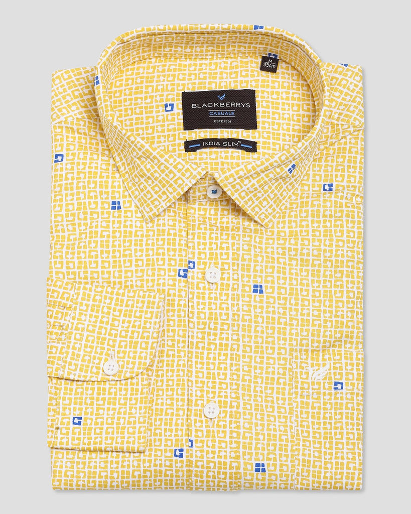 Casual Ochre Printed Shirt - Olly