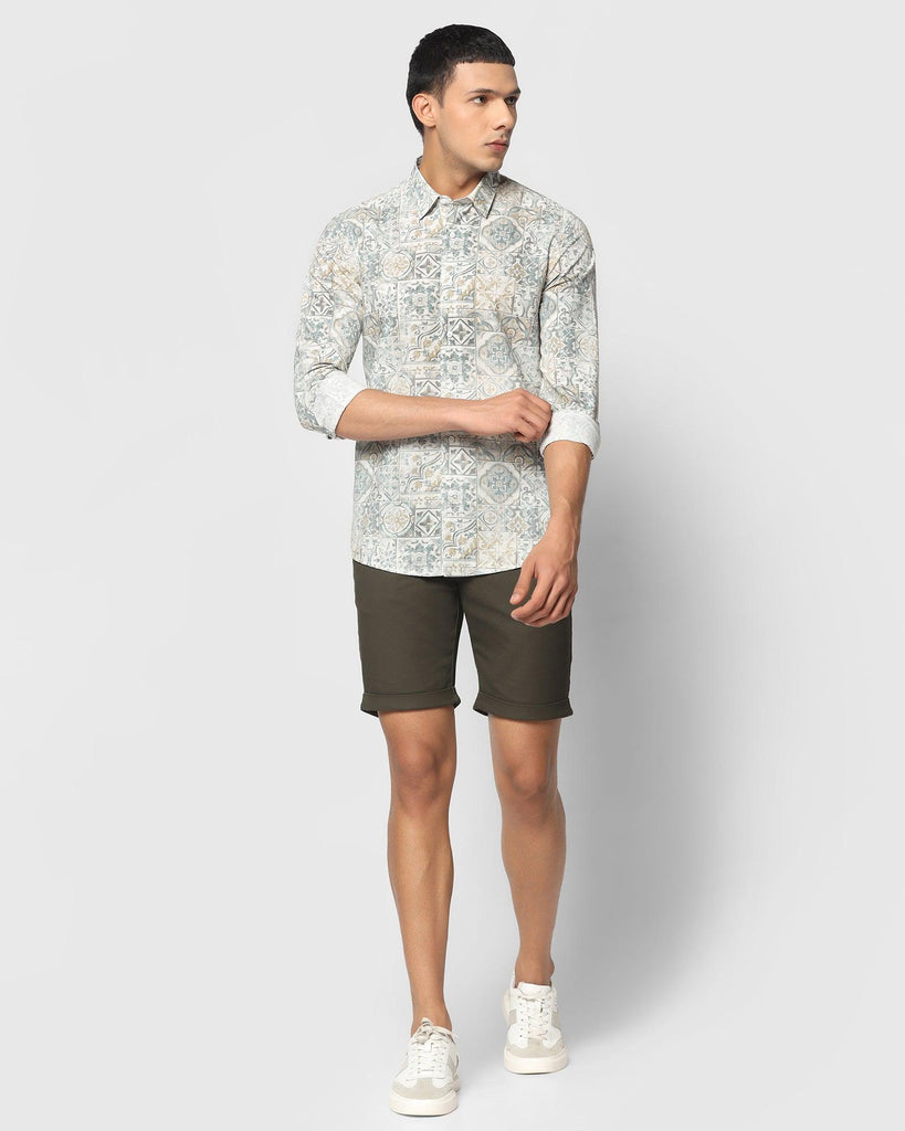 Casual Off White Printed Shirt - Knot