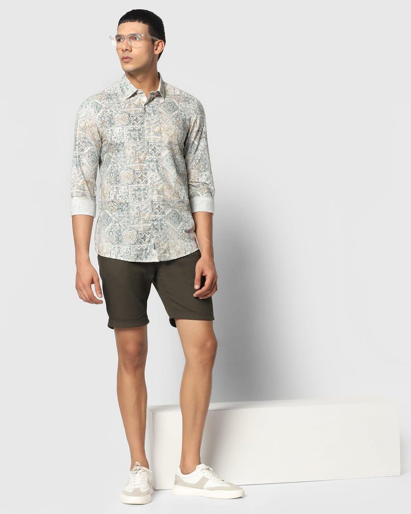 Casual Off White Printed Shirt - Knot