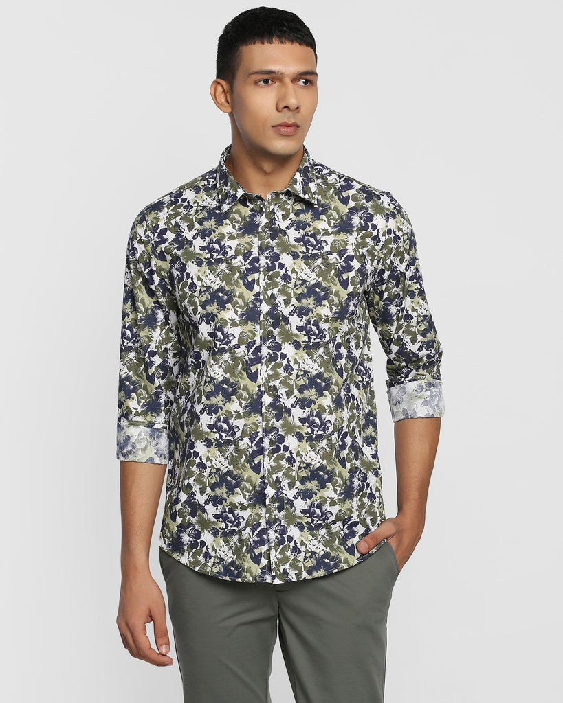 Casual Olive Printed Shirt - Deck