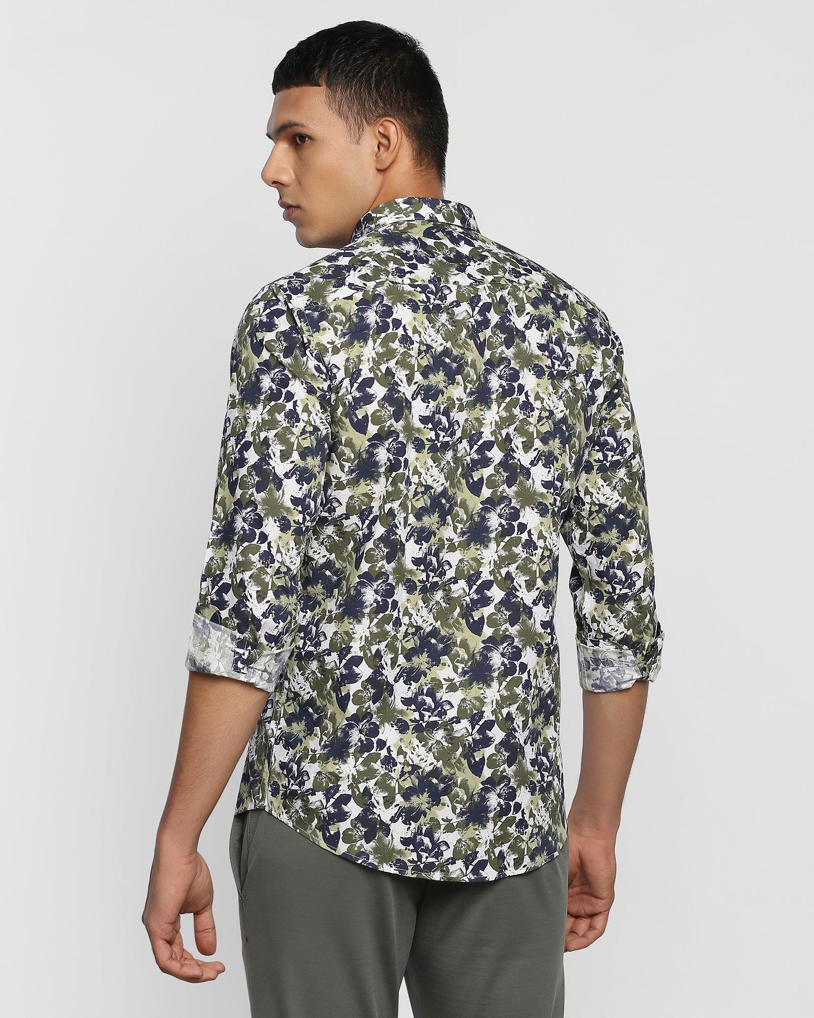 Casual Olive Printed Shirt - Deck