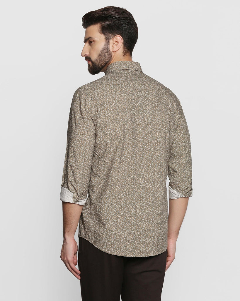 Casual Olive Printed Shirt - Dunzo