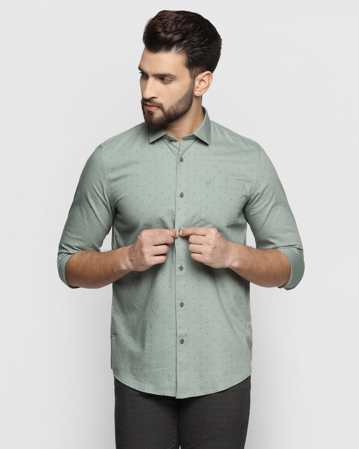 Casual Olive Printed Shirt - Germi