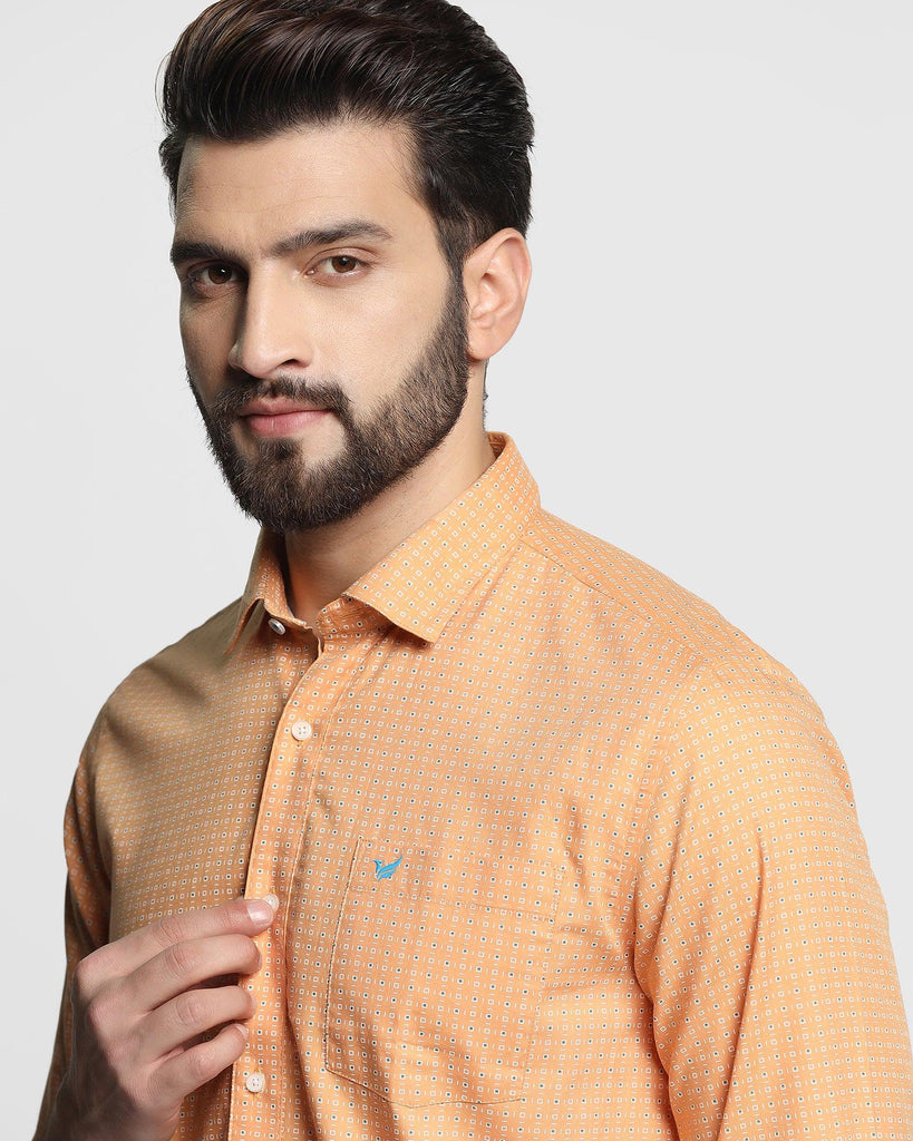 Casual Orange Printed Shirt - Juro