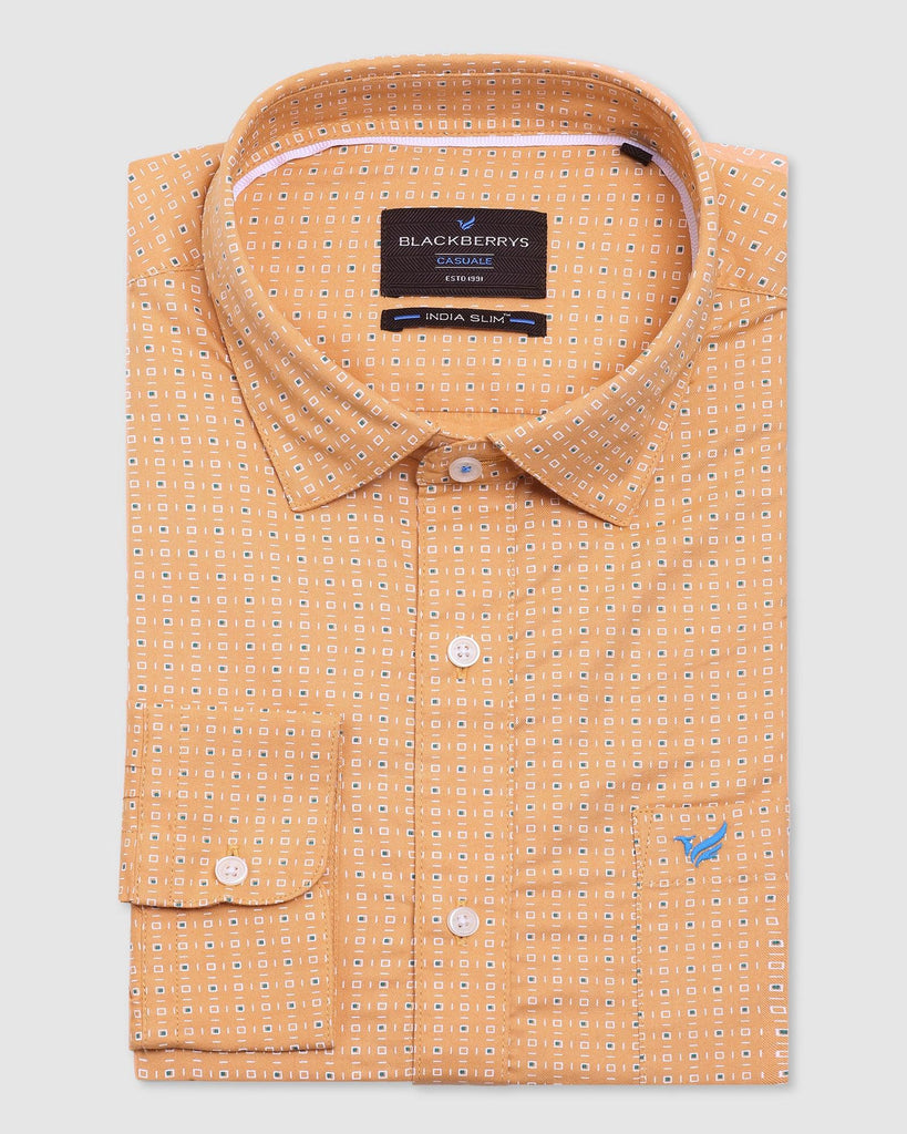 Casual Orange Printed Shirt - Juro