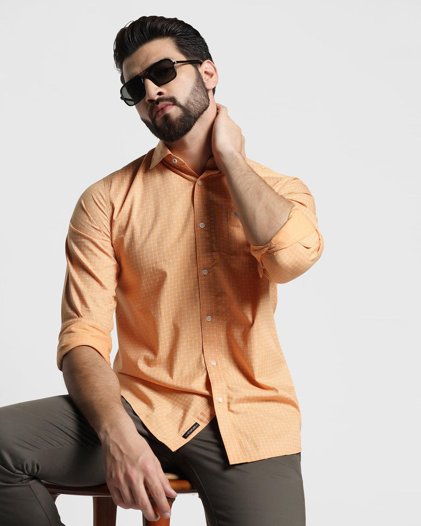 Casual Orange Printed Shirt - Juro