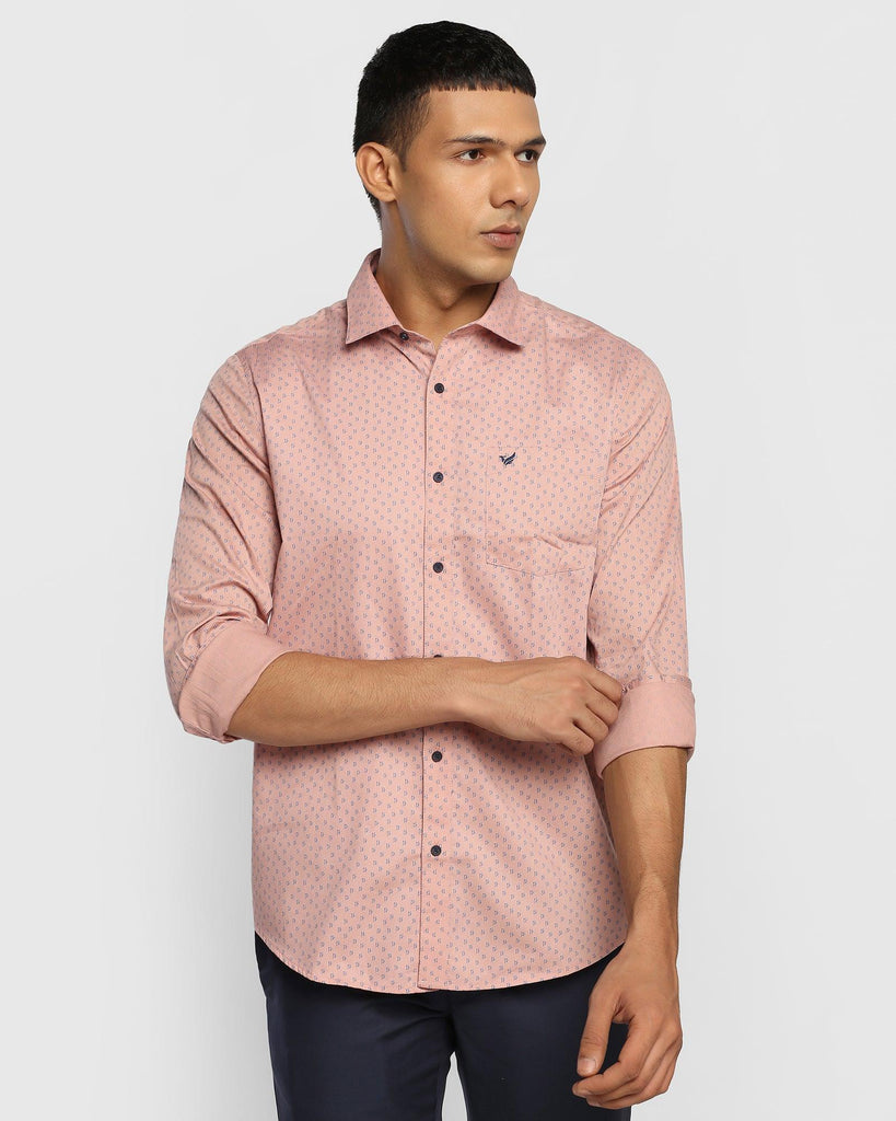 Casual Peach Printed Shirt - Umi