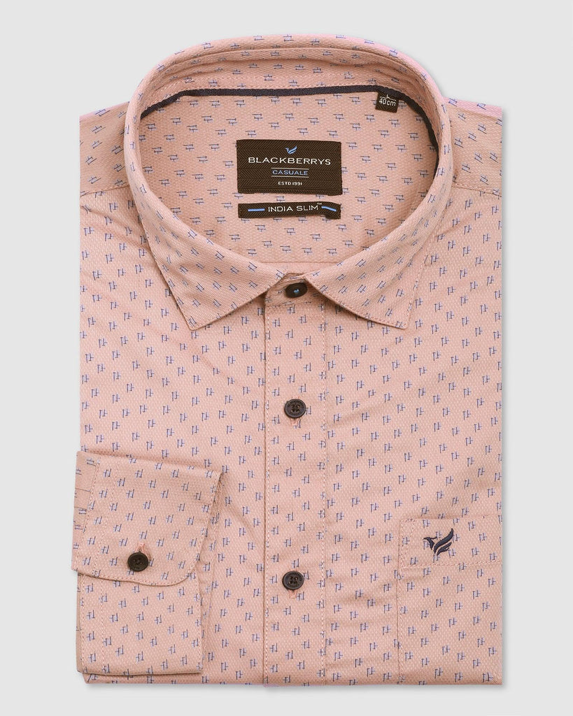 Casual Peach Printed Shirt - Umi