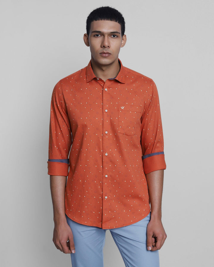 Casual Rust Printed Shirt - Harley