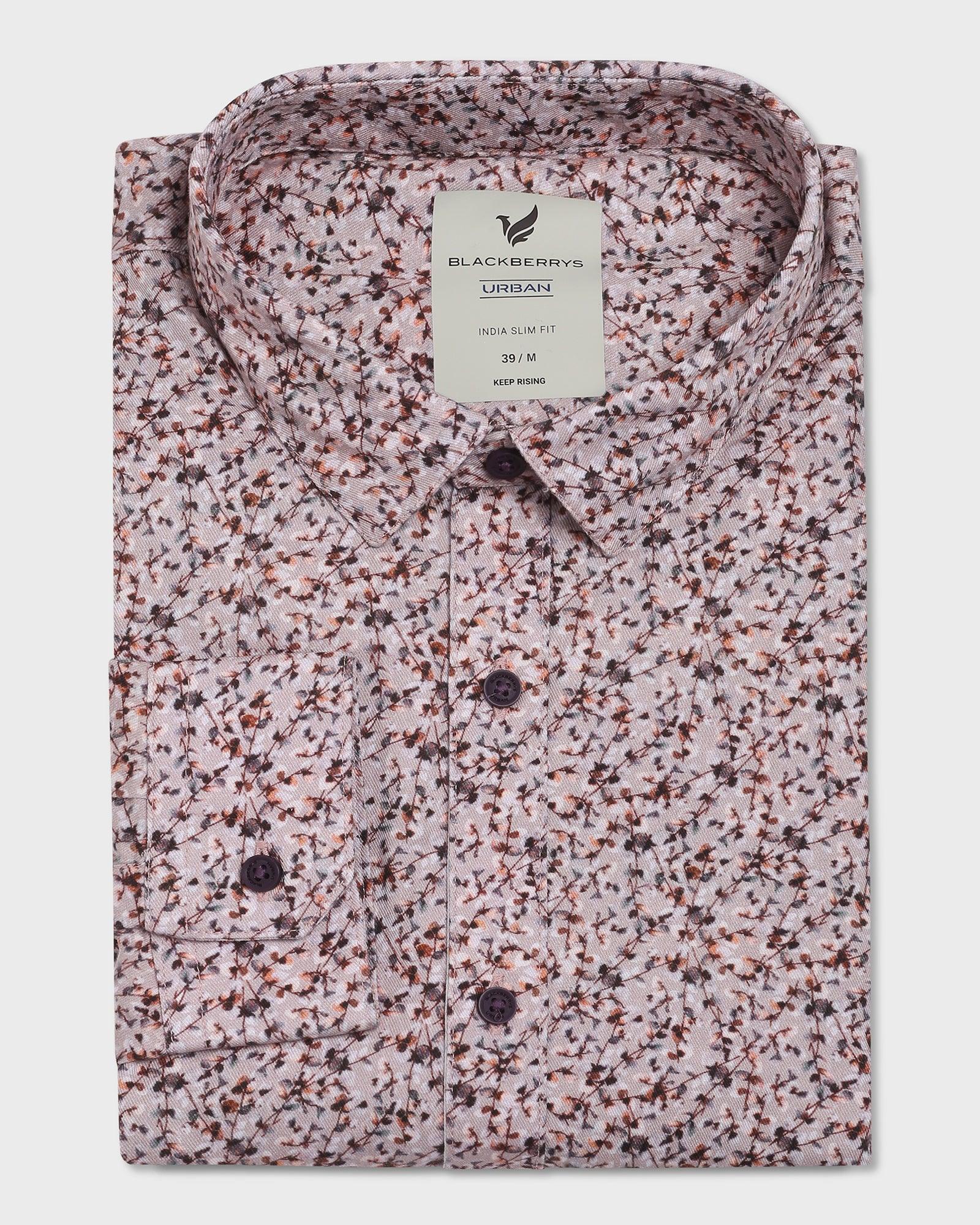 Casual Rust Printed Shirt - Lister
