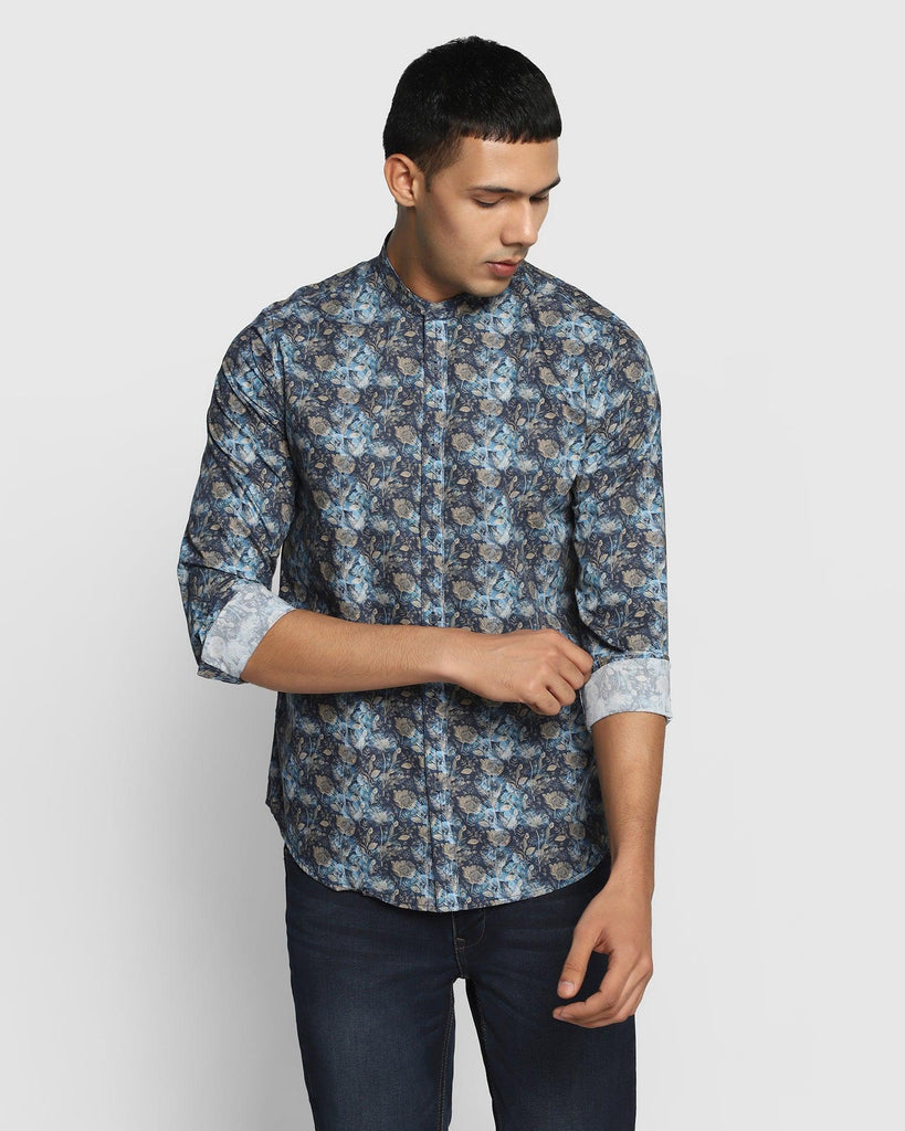 Casual Teal Printed Shirt - Elian