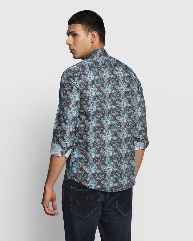 Casual Teal Printed Shirt - Elian