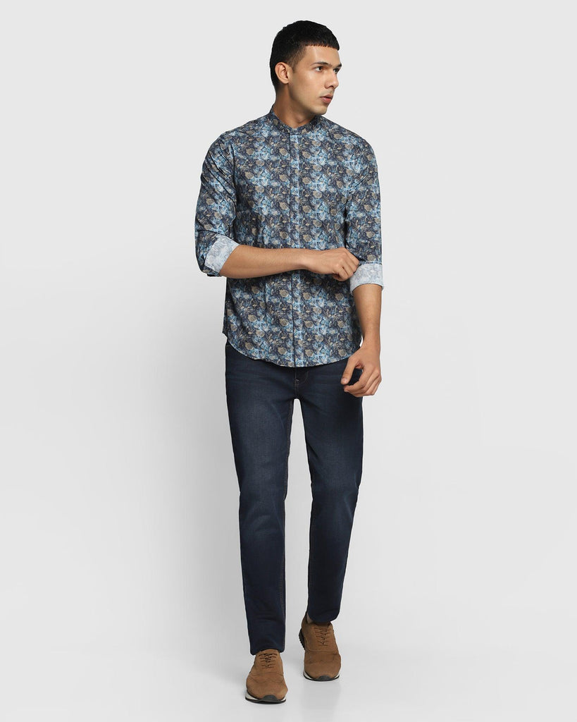 Casual Teal Printed Shirt - Elian