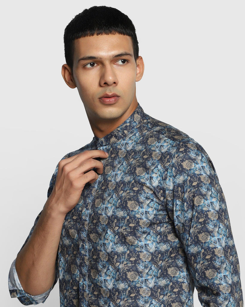 Casual Teal Printed Shirt - Elian