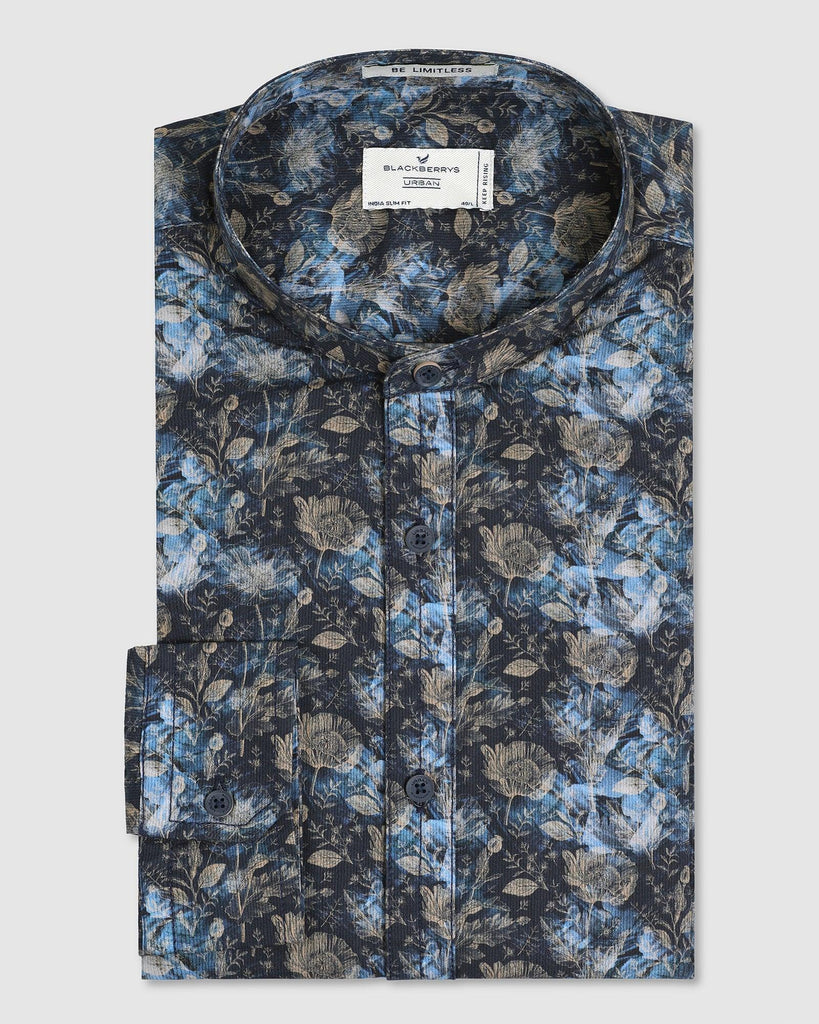 Casual Teal Printed Shirt - Elian