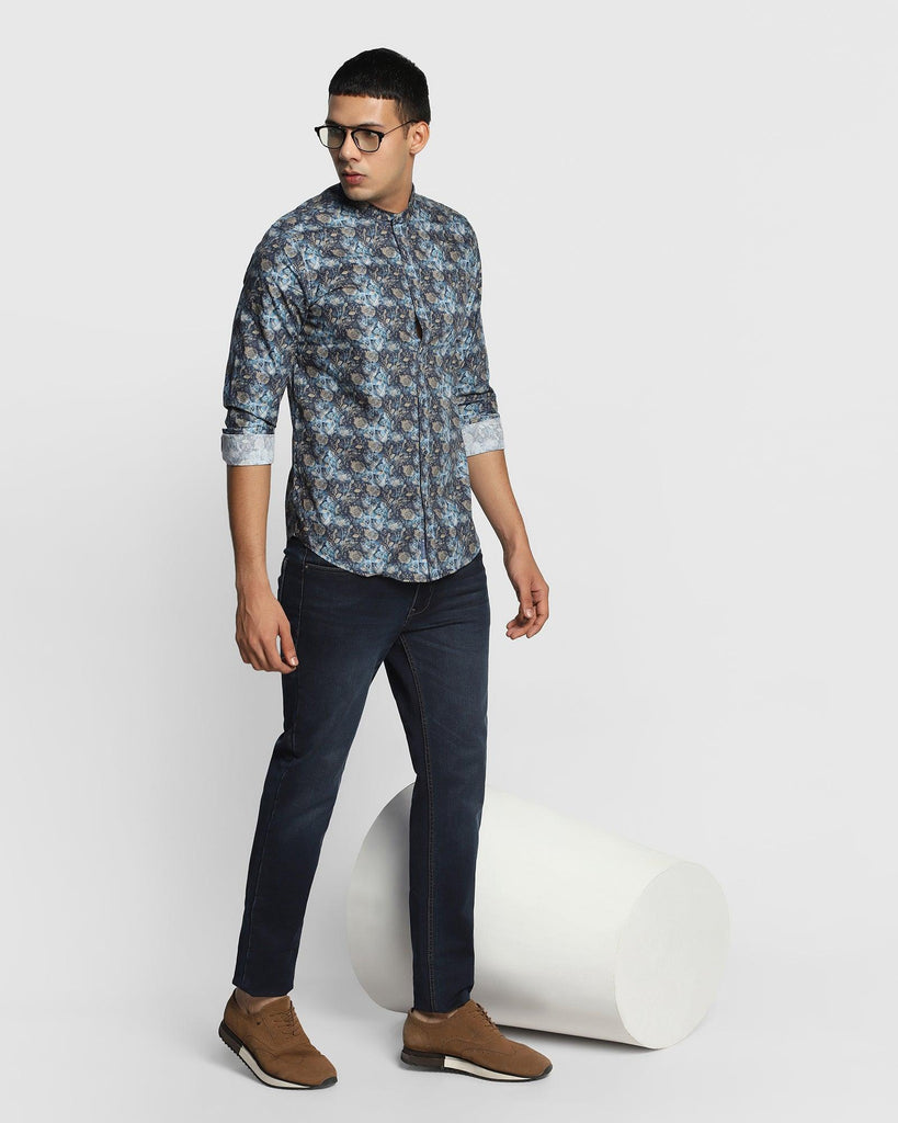 Casual Teal Printed Shirt - Elian