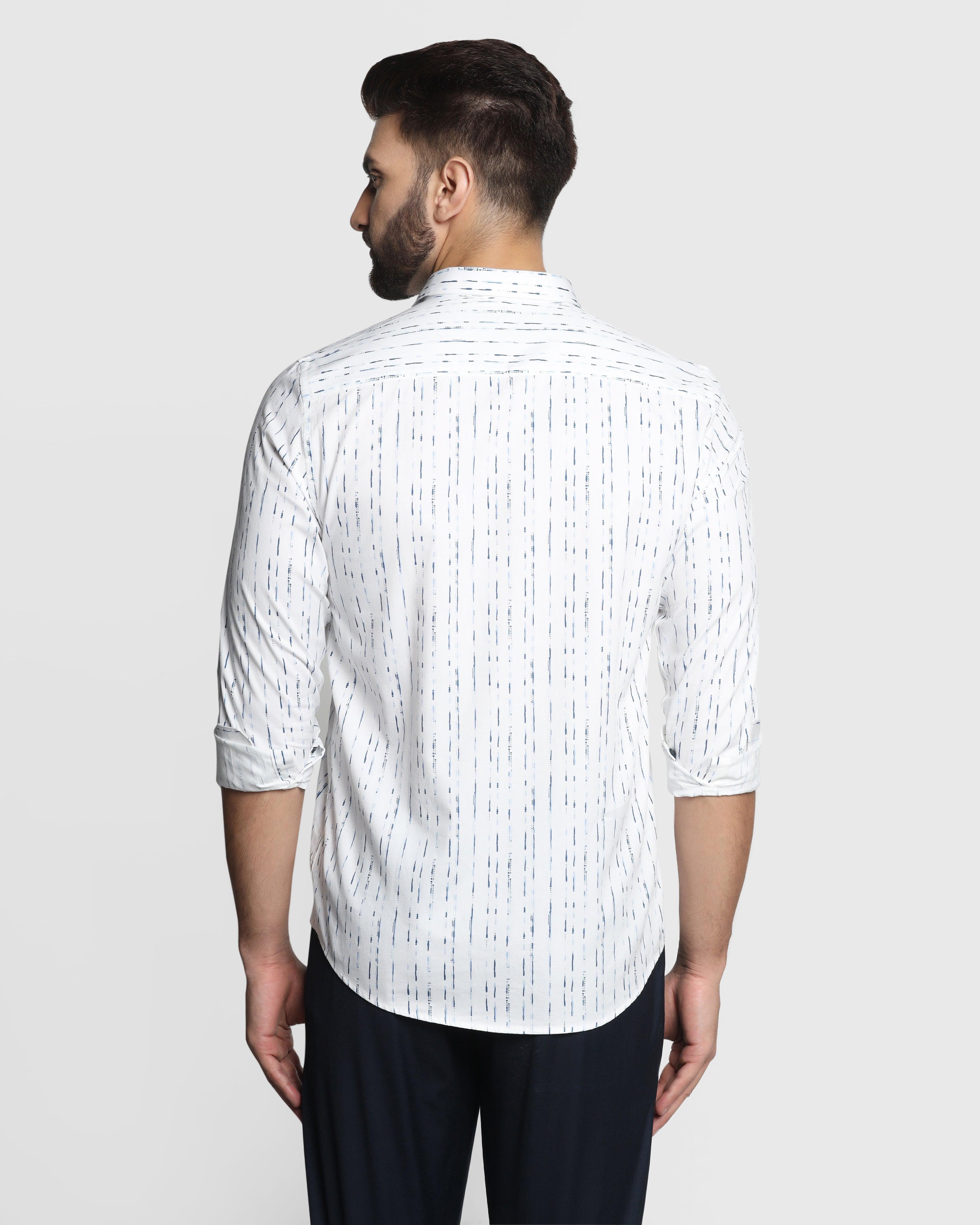 Printed Casual Shirt In White (Karizma) - Blackberrys