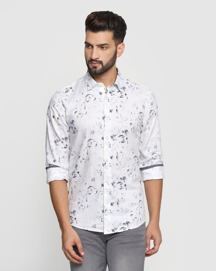 Casual White Printed Shirt - Lida