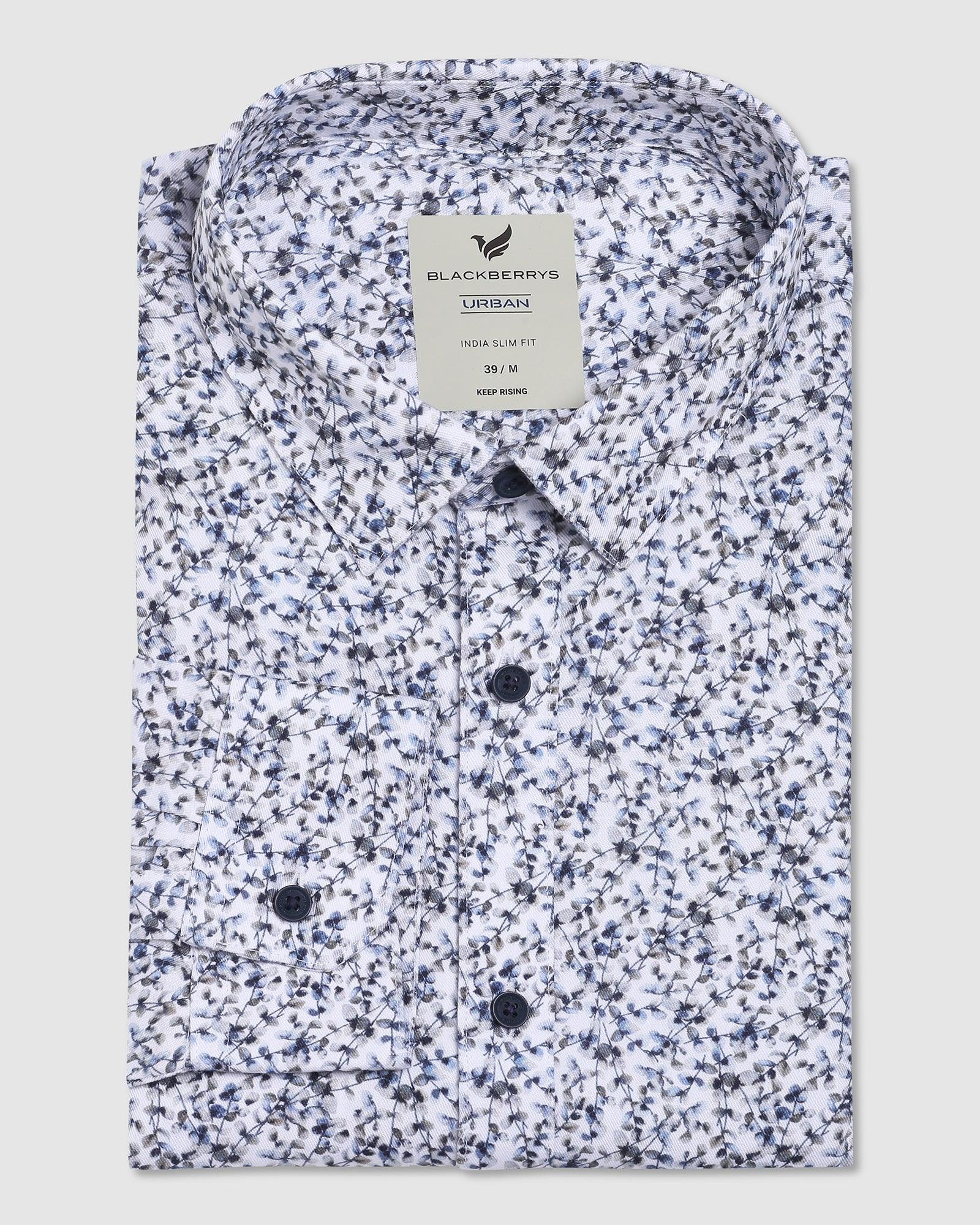 Casual White Printed Shirt - Lister