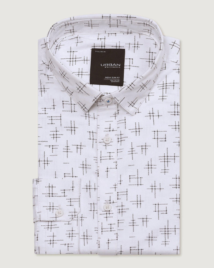 Casual White Printed Shirt - Morris